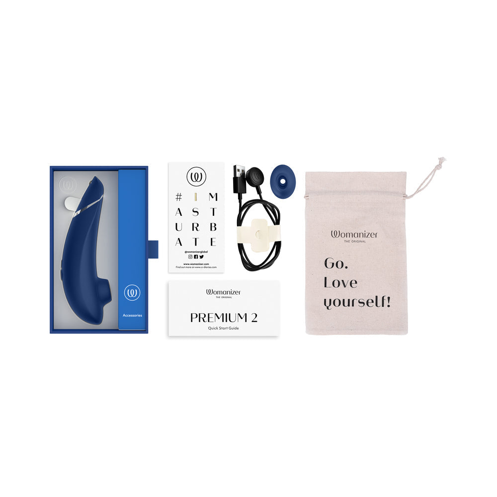 Womanizer Premium 2 Rechargeable Silicone Luxurious Pleasure Air Clitoral Stimulator